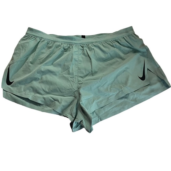 Nike AeroSwift 2" Dri-FIT Brief-Lined Racing Shorts, Mineral Green, Size XL - Picture 1 of 14